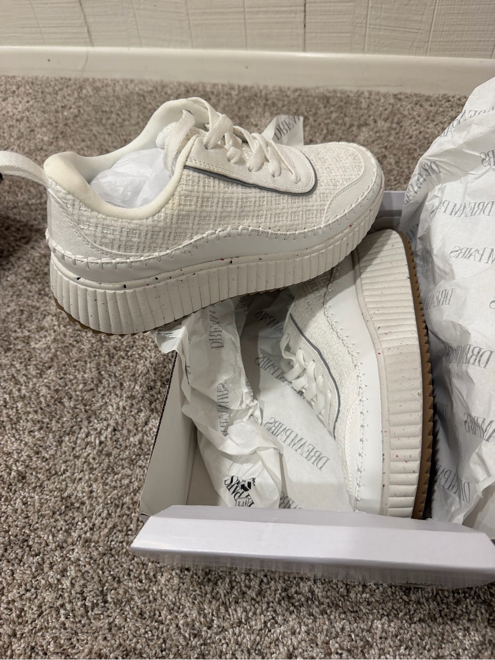 BRAND NEW Women’s White Platform Sneaker - Casual Lace-Up